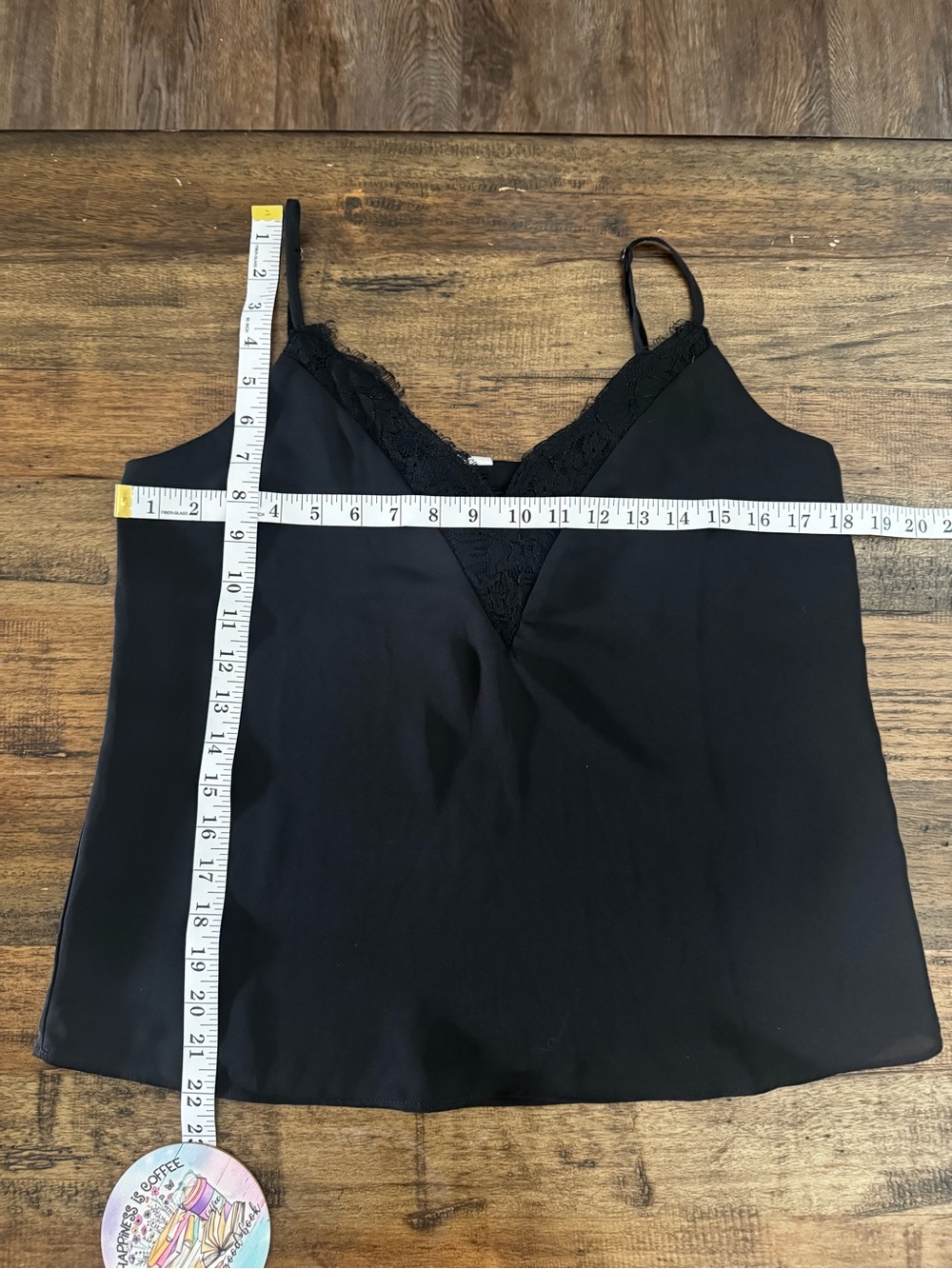 Melrose & Market Black Lace Trim V-Neck Camisole Tank Top Size Small - Picture 8 of 8